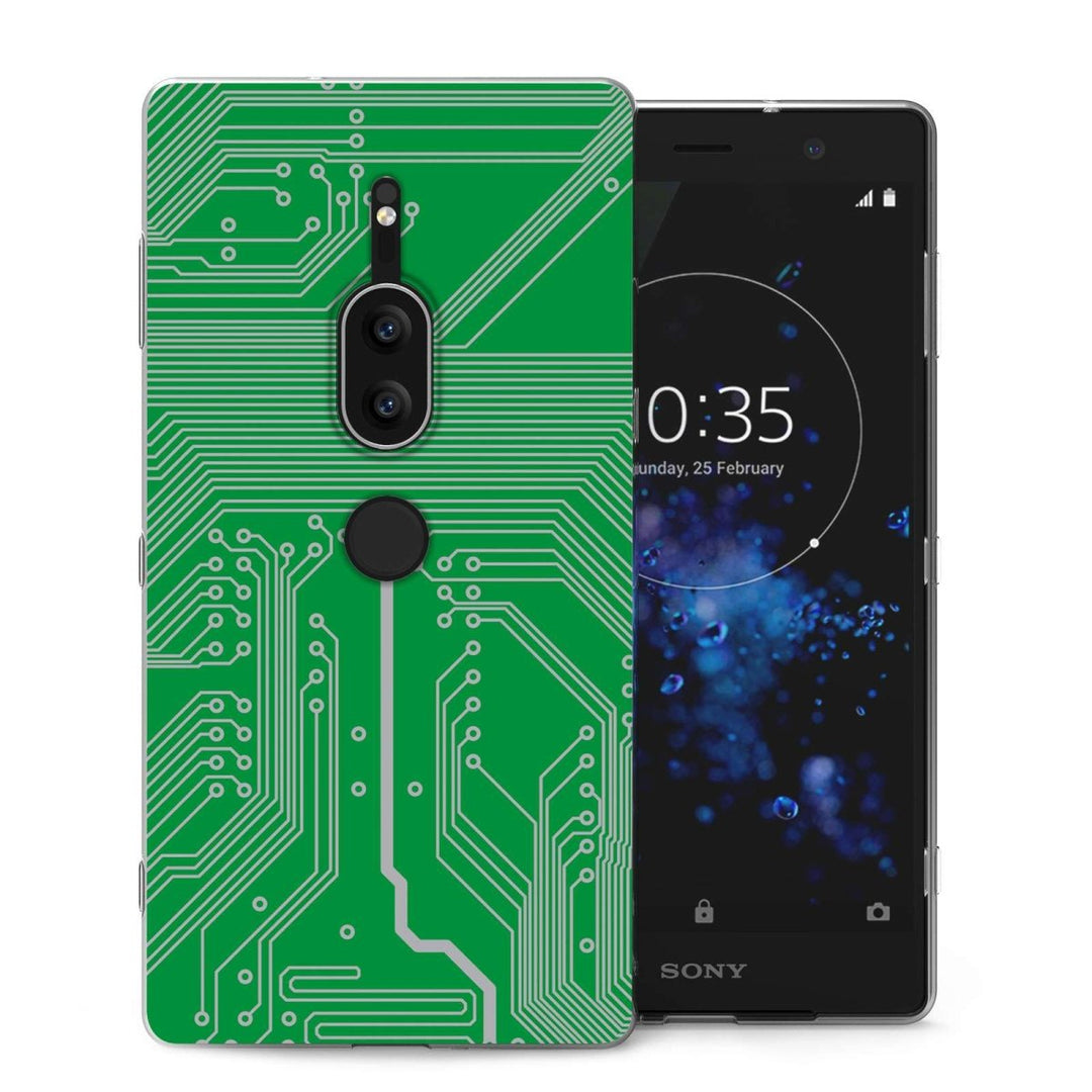 Sony Xperia XZ2 Premium Green Circuit Board TPU Gel Case - Mobile Madhouse