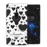 Sony Xperia XZ2 Premium White Marble Hearts Personalised TPU Gel Case