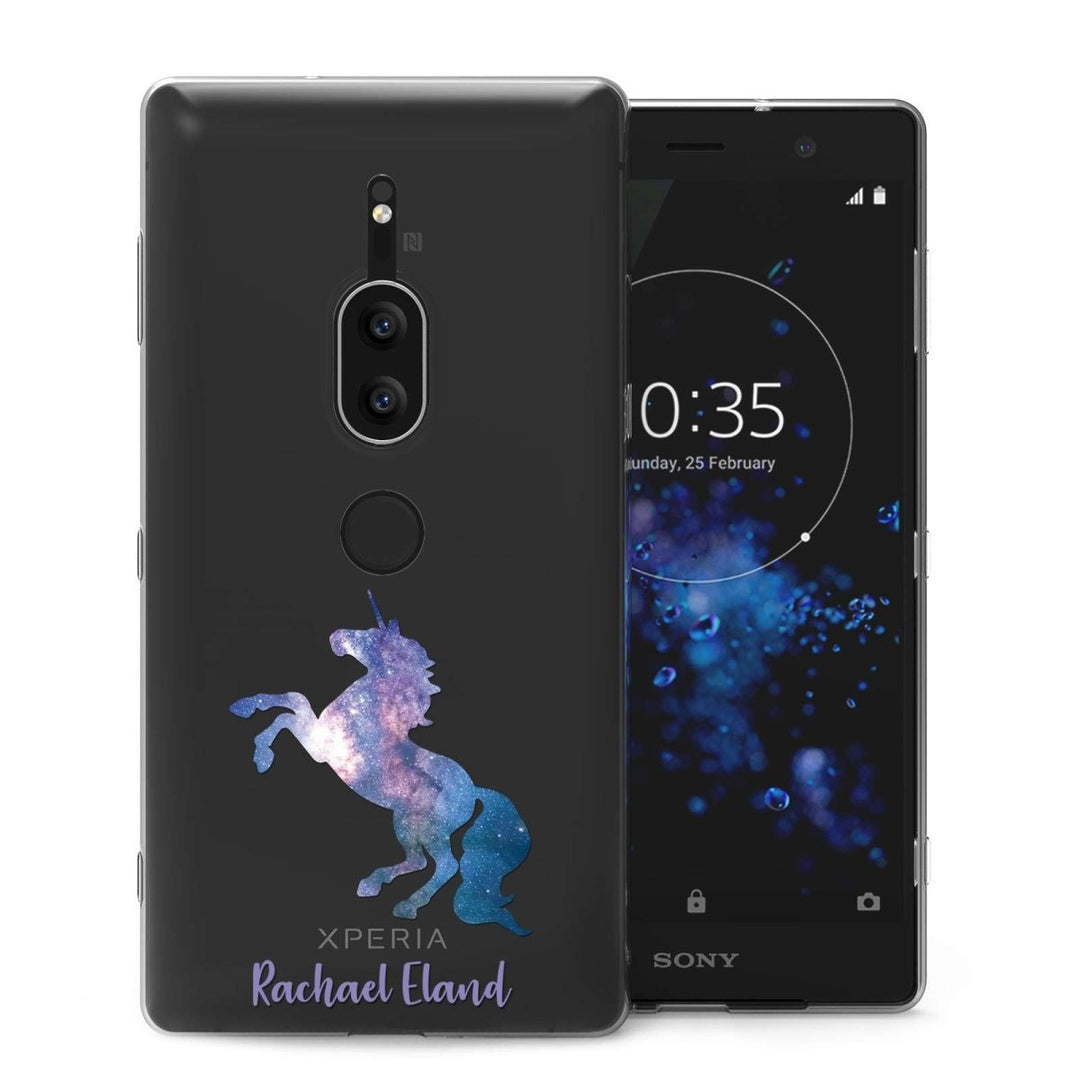 Sony Xperia XZ2 Premium Blue Unicorn Personalised TPU Gel Case - Mobile Madhouse