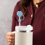 Daisy Straw Cover Topper - Blue & Yellow