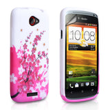 YouSave Accessories HTC One S White Pink Floral Bee Gel Case