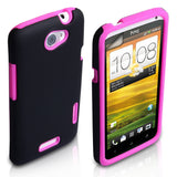 YouSave HTC One X Tough Mesh Combo Silicone Case - Pink-Black