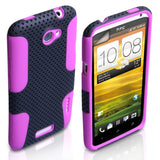 YouSave HTC One X Tough Mesh Combo Silicone Case - Pink-Black