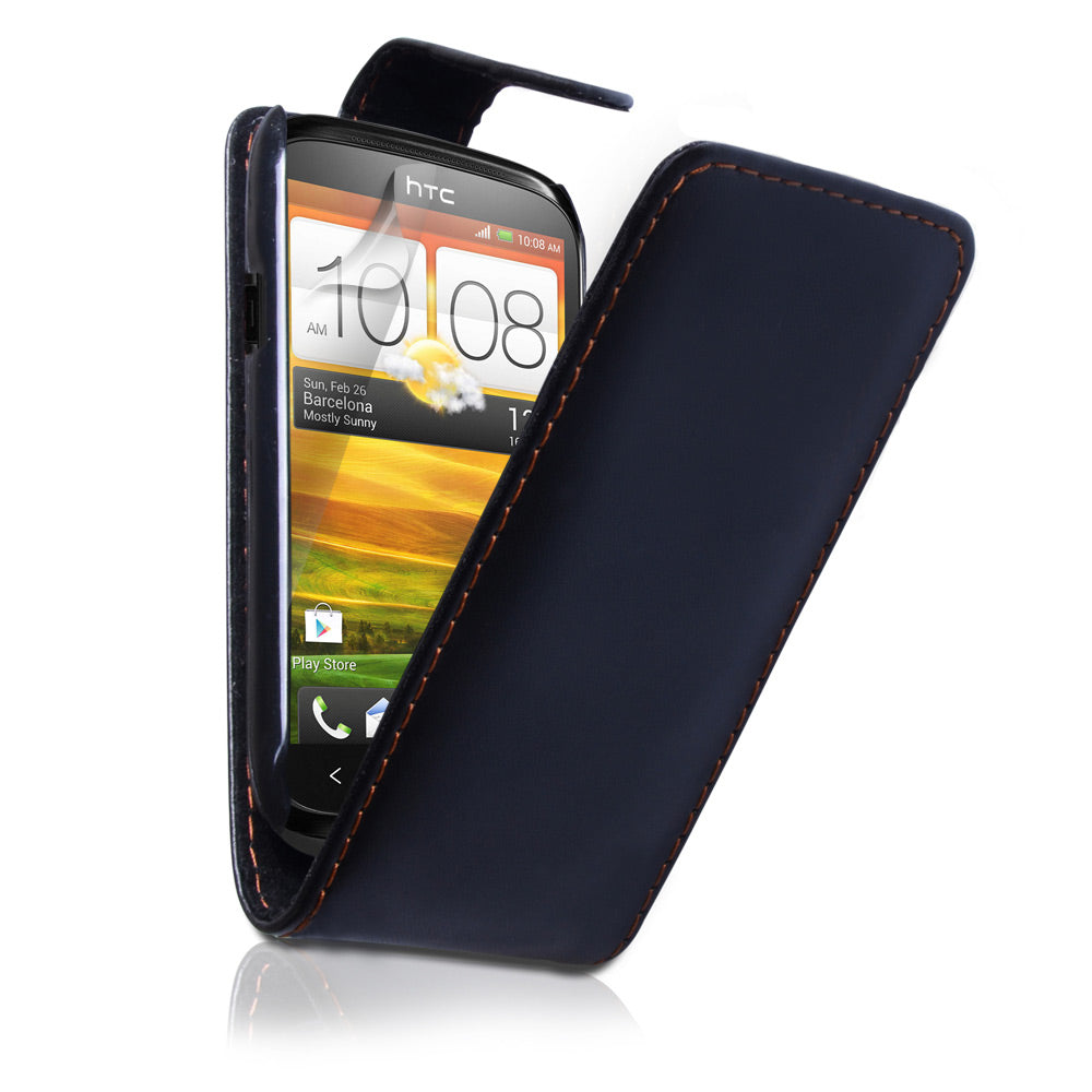 YouSave Accessories HTC Desire X Leather Effect Flip Case - Black