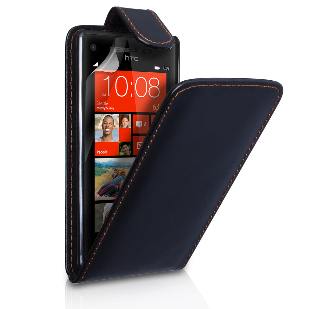 YouSave Accessories HTC 8X Leather Effect Flip Case - Black