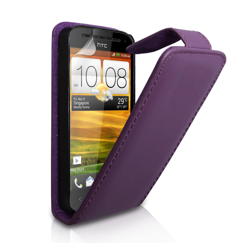 YouSave Accessories HTC One SV Leather Effect Flip Case - Purple