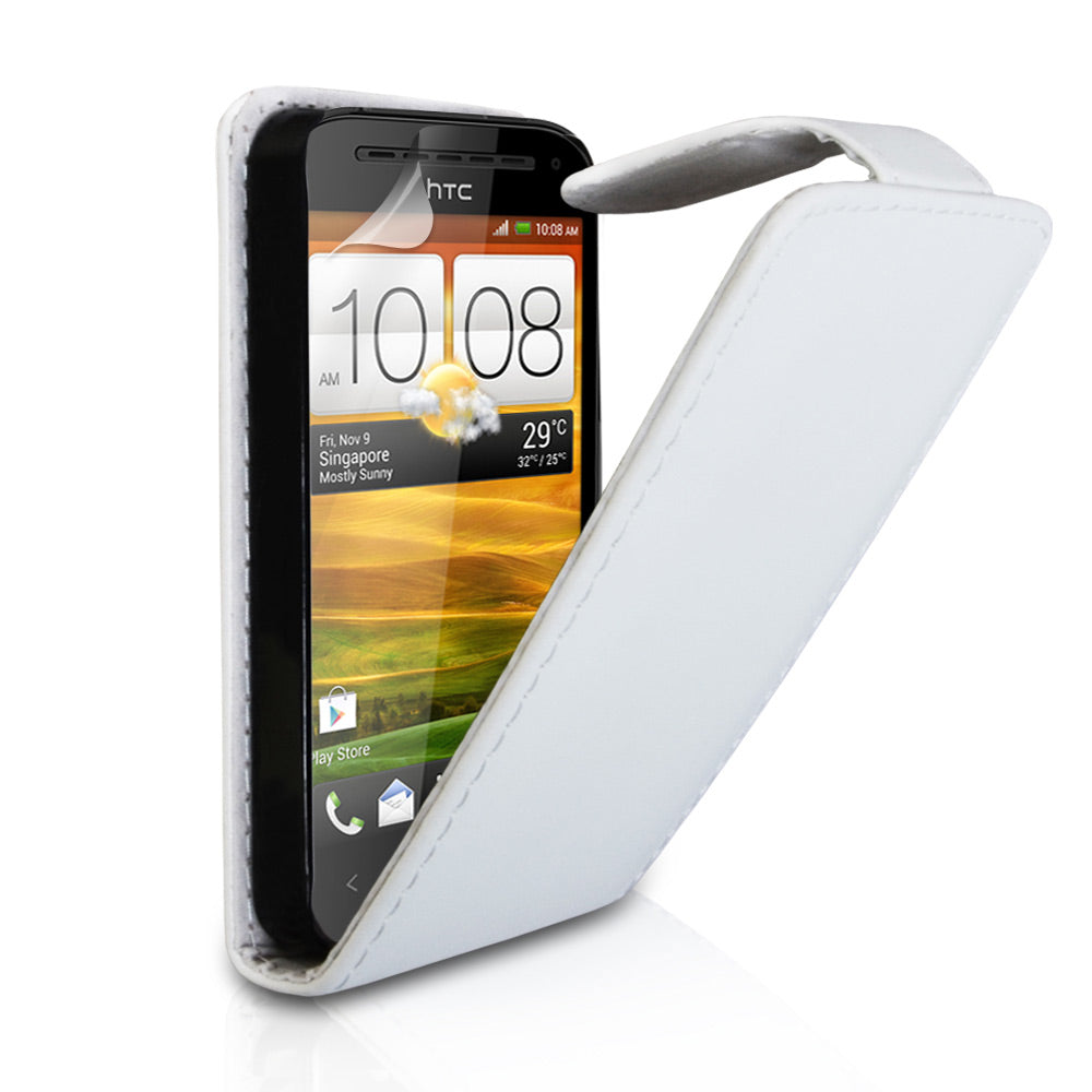 YouSave Accessories HTC One SV Leather Effect Flip Case - White