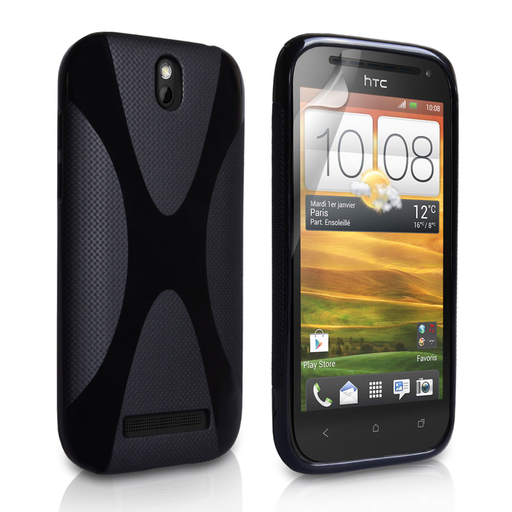 YouSave Accessories HTC One SV Black X Line Gel Case
