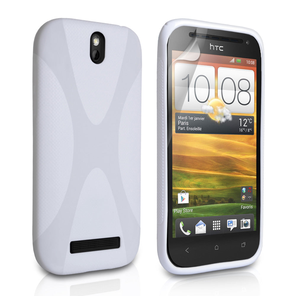 YouSave Accessories HTC One SV White X Line Gel Case