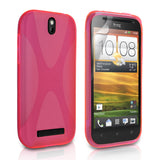 YouSave Accessories HTC One SV Hot Pink X Line Gel Case