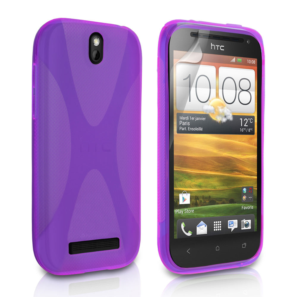 YouSave Accessories HTC One SV Purple X Line Case