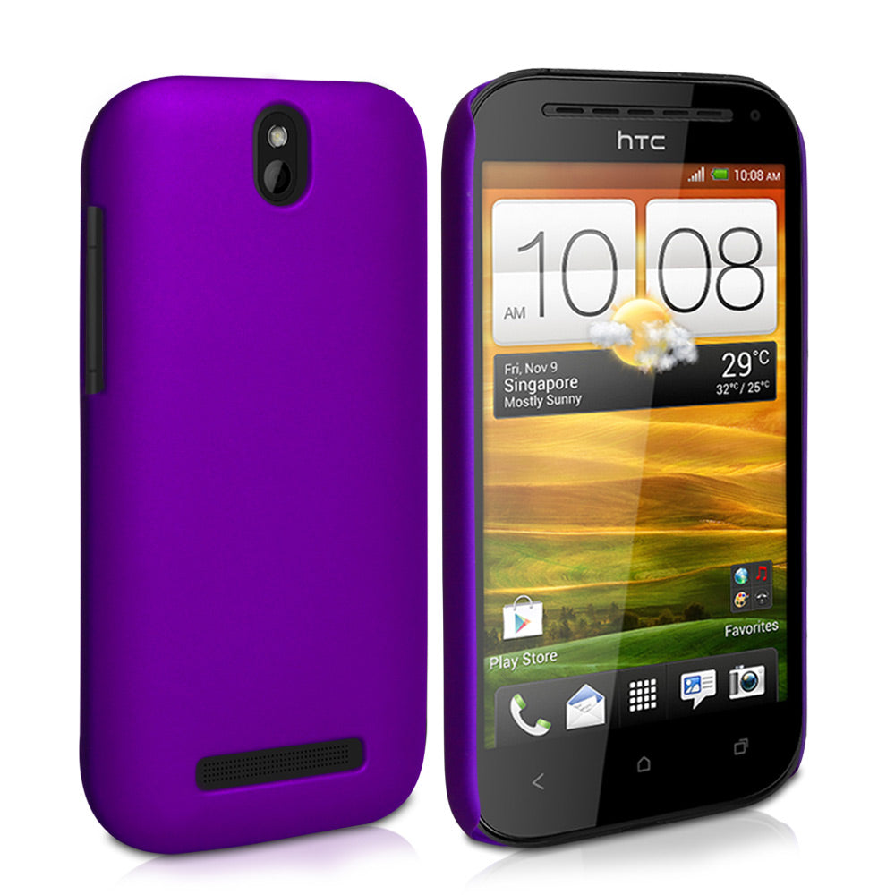 YouSave Accessories HTC One SV Purple Hard Hybrid Case