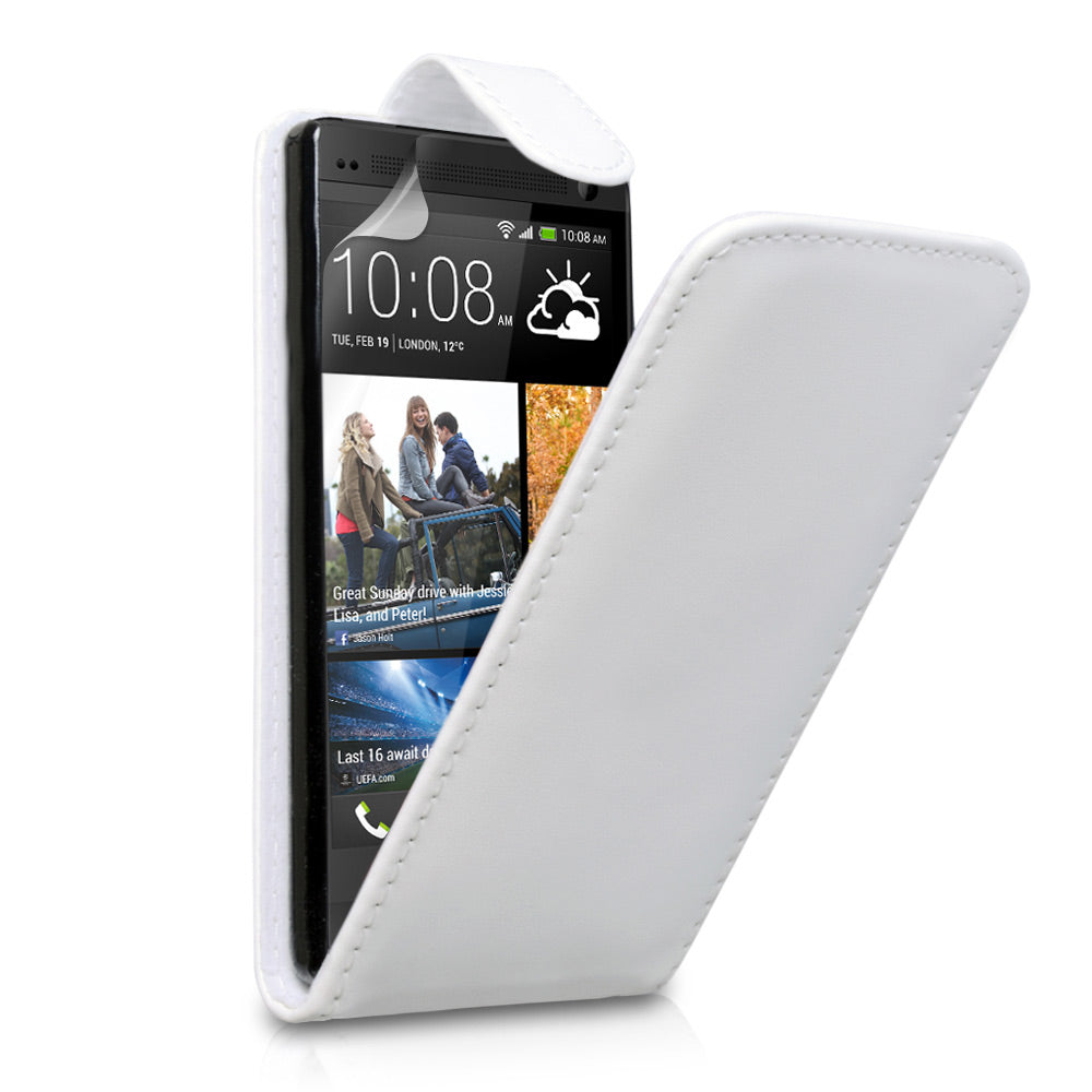 YouSave Accessories HTC One Leather Effect Flip Case - White