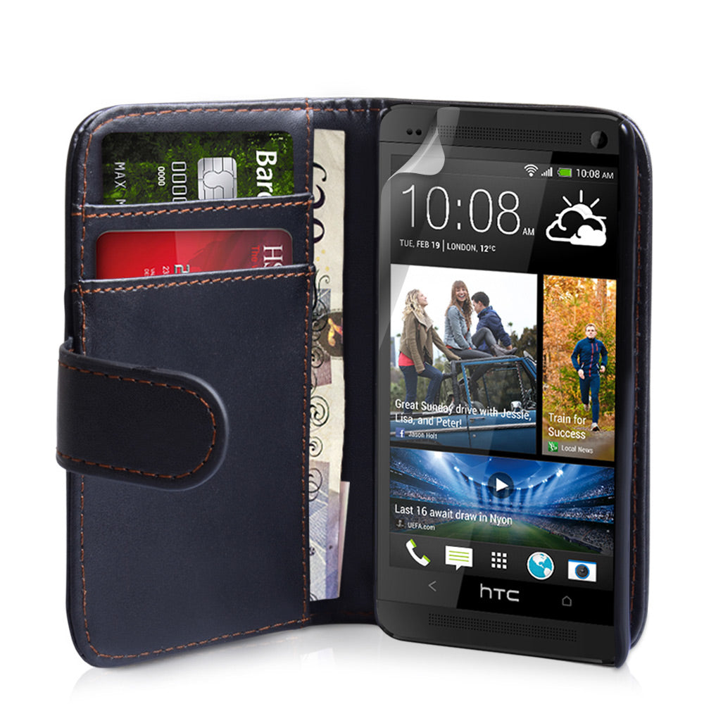 YouSave Accessories HTC One Leather Effect Wallet Case - Black