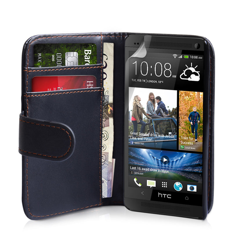 YouSave Accessories HTC One Leather Effect Wallet Case - Black