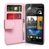 HTC One Leather-Effect Wallet Case - Baby Pink