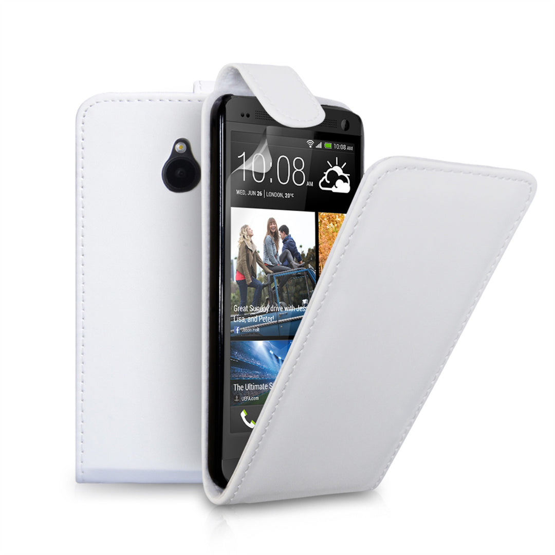 YouSave Accessories HTC ONE Mini Leather-Effect Flip Case - White