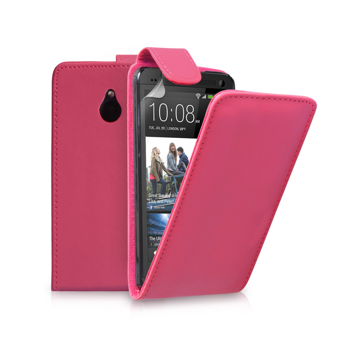 YouSave Accessories HTC ONE Mini Leather-Effect Flip Case - Hot Pink
