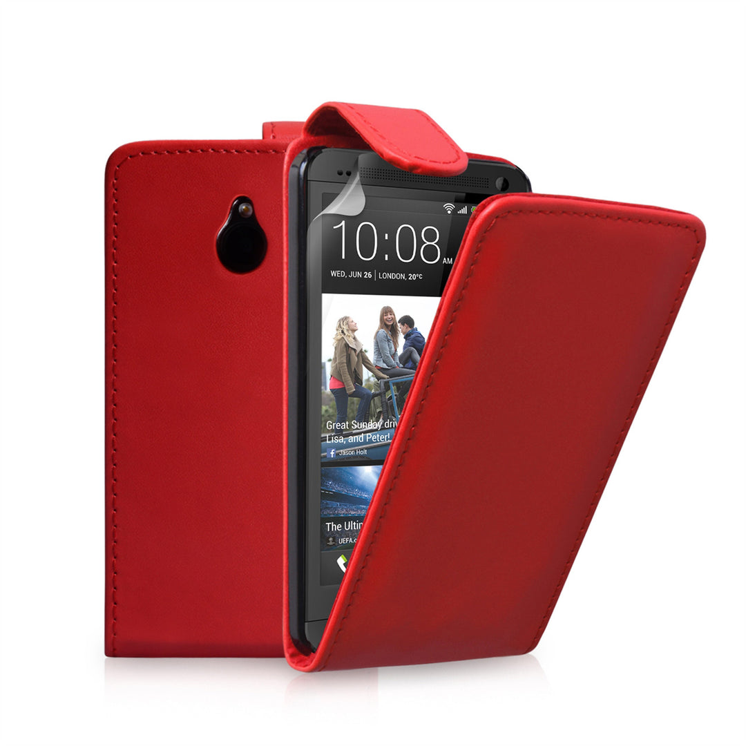 YouSave Accessories HTC ONE Mini Leather-Effect Flip Case - Red