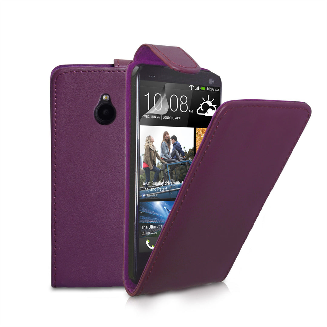YouSave Accessories HTC ONE Mini Leather-Effect Flip Case - Purple