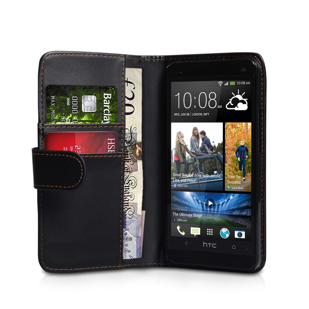 YouSave Accessories HTC ONE Mini Leather-Effect Wallet Case - Black