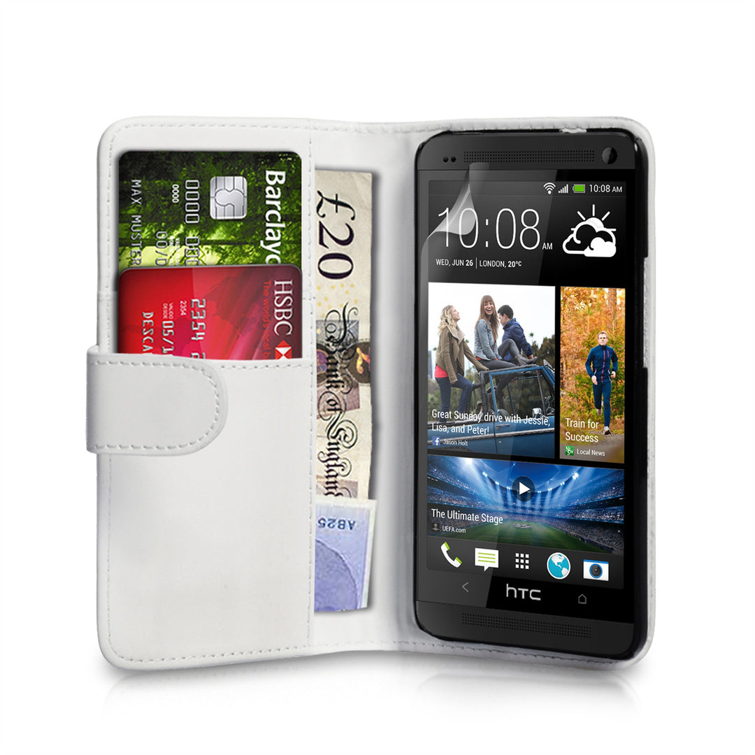 YouSave Accessories HTC ONE Mini Leather-Effect Flip Case - White