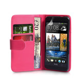 YouSave Accessories HTC ONE Mini Leather-Effect Wallet Case - Hot Pink