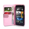 Yousave HTC One Mini Leather-Effect Wallet Case - Baby Pink