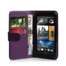 Yousave Accessories HTC One Mini Leather-Effect Wallet Case - Purple