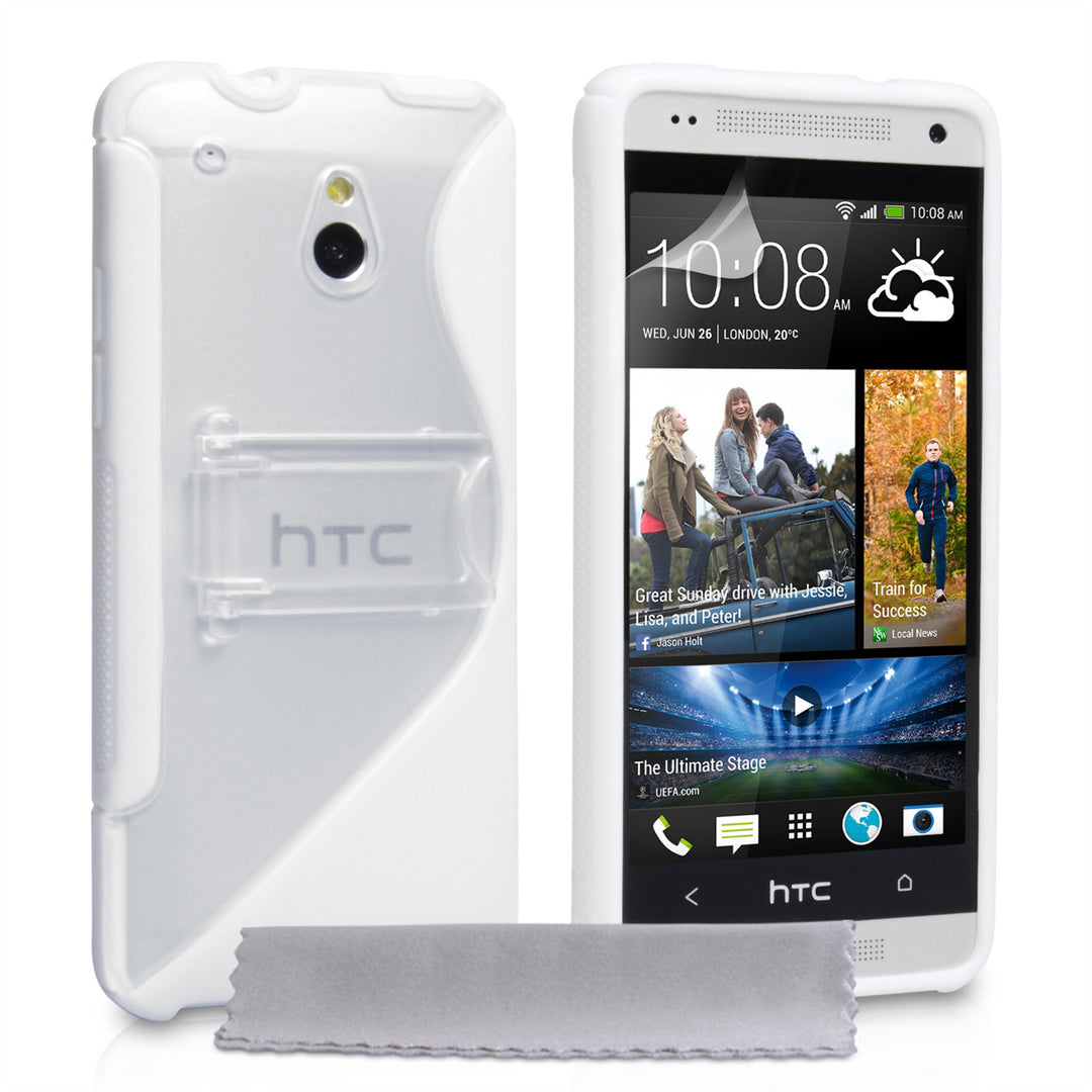 Caseflex HTC One Mini Gel Stand Case - White