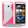 Caseflex HTC One Mini Silicone Gel S-Line Stand Case - White-Pink