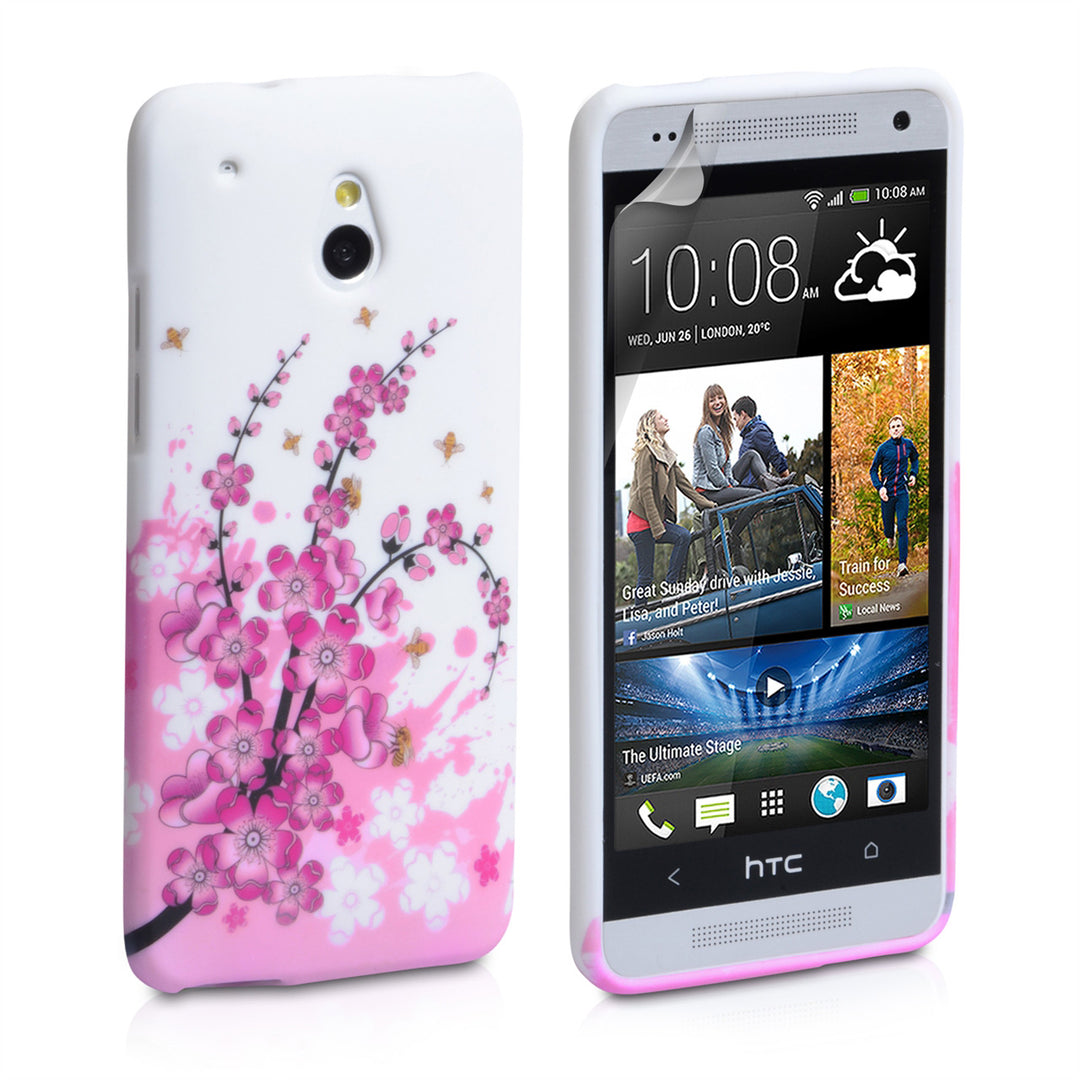 YouSave Accessories HTC One Mini Floral Bee Silicone Gel Case