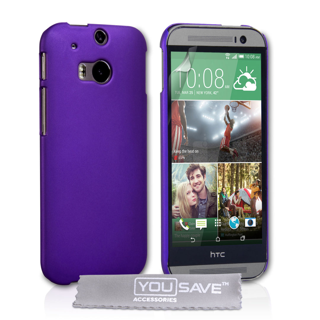 YouSave Accessories HTC One M8 Hard Hybrid Case - Purple