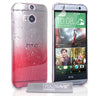 Yousave Accessories HTC One M8 Raindrop Hard Case - Red-Clear