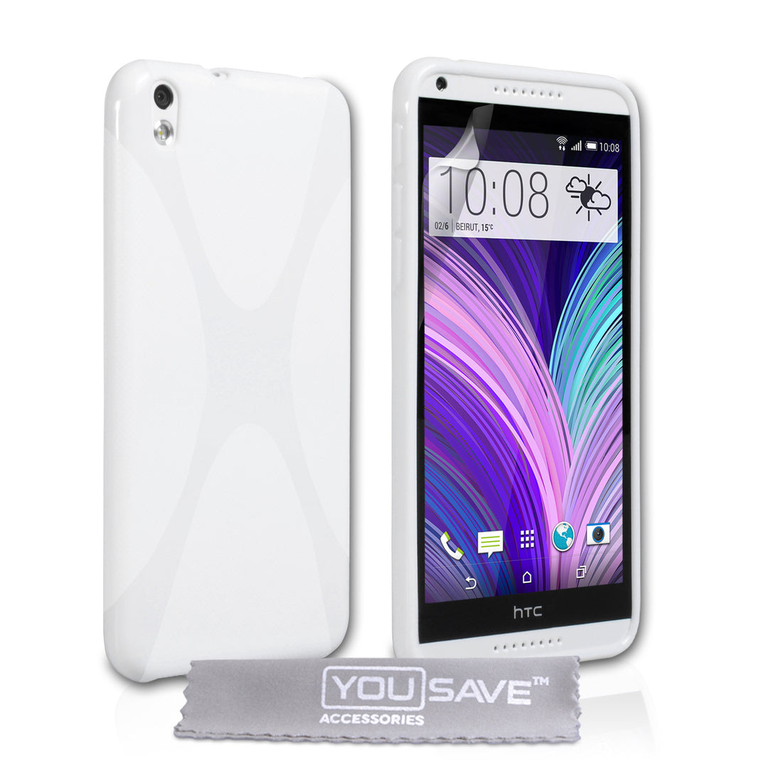 YouSave Accessories HTC Desire 816 Silicone Gel X-Line Case - White