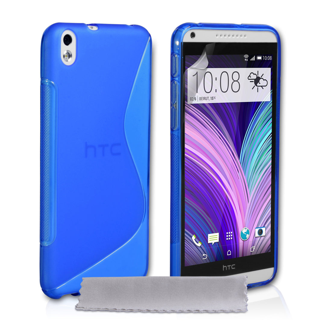 Caseflex HTC Desire 816 Silicone Gel S-Line Case - Blue