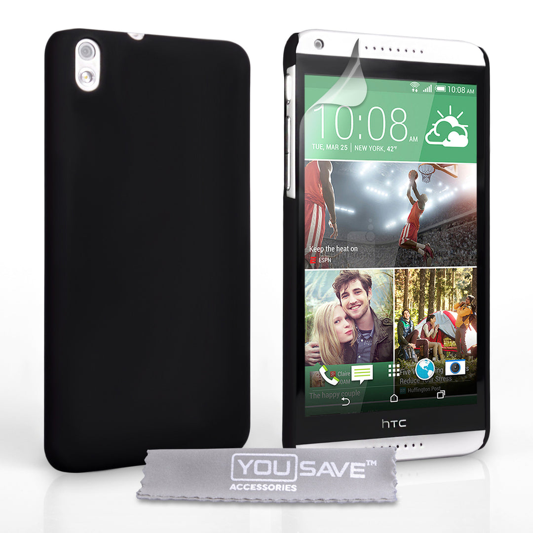 YouSave Accessories HTC Desire 816 Hard Hybrid Case - Black