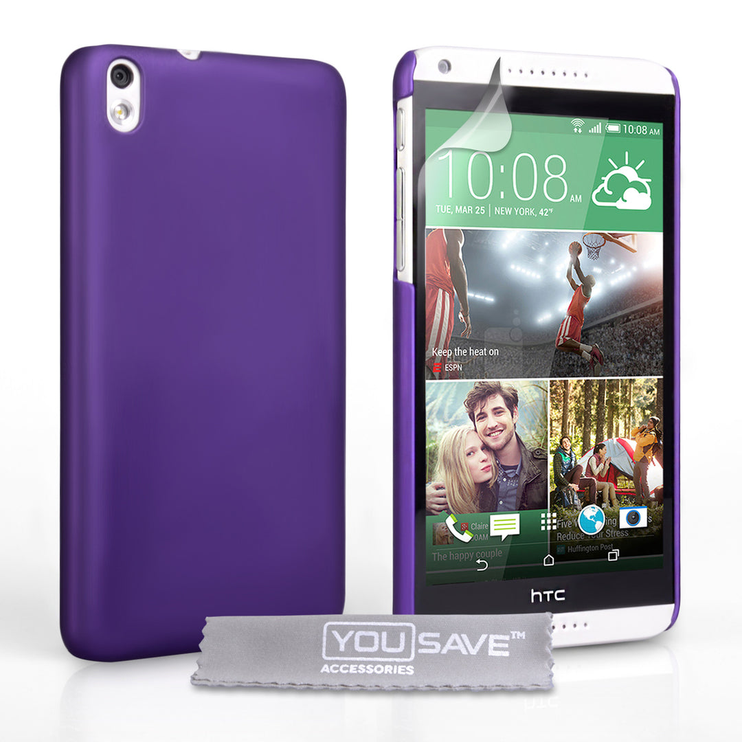 YouSave Accessories HTC Desire 816 Hard Hybrid Case - Purple