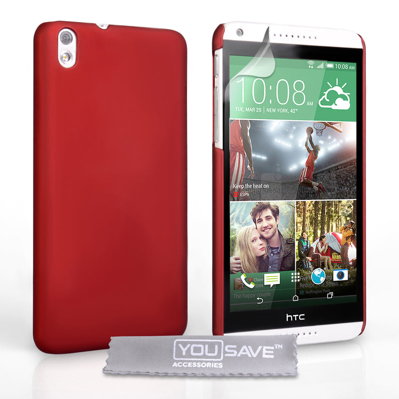 YouSave Accessories HTC Desire 816 Hard Hybrid Case - Red