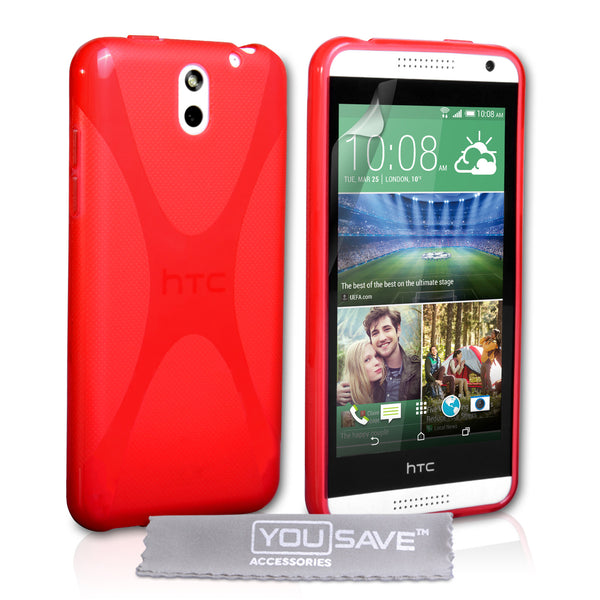 YouSave Accessories HTC Desire 610 Silicone Gel X-Line Case - Red