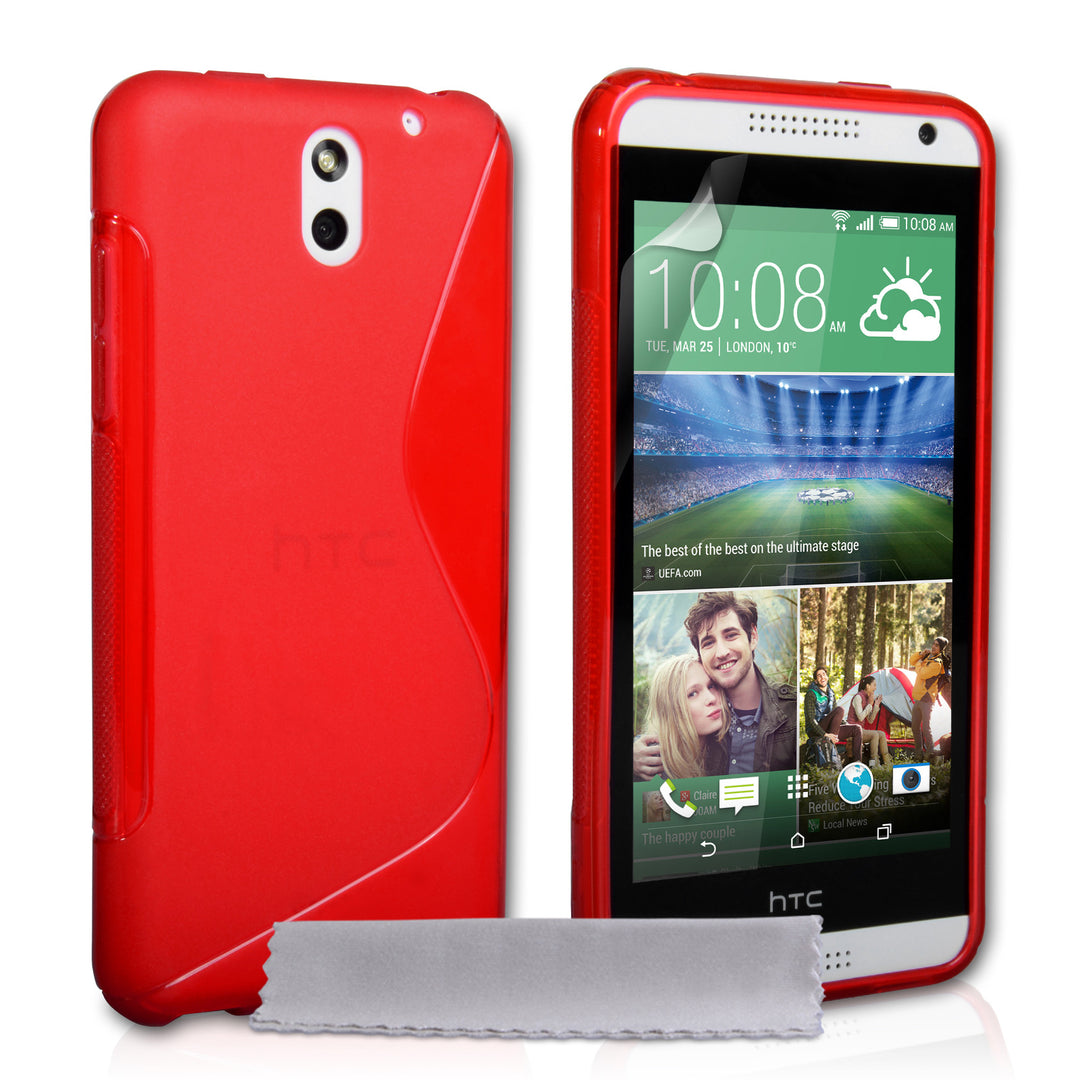 Caseflex HTC Desire 610 Silicone Gel S-Line Case - Red