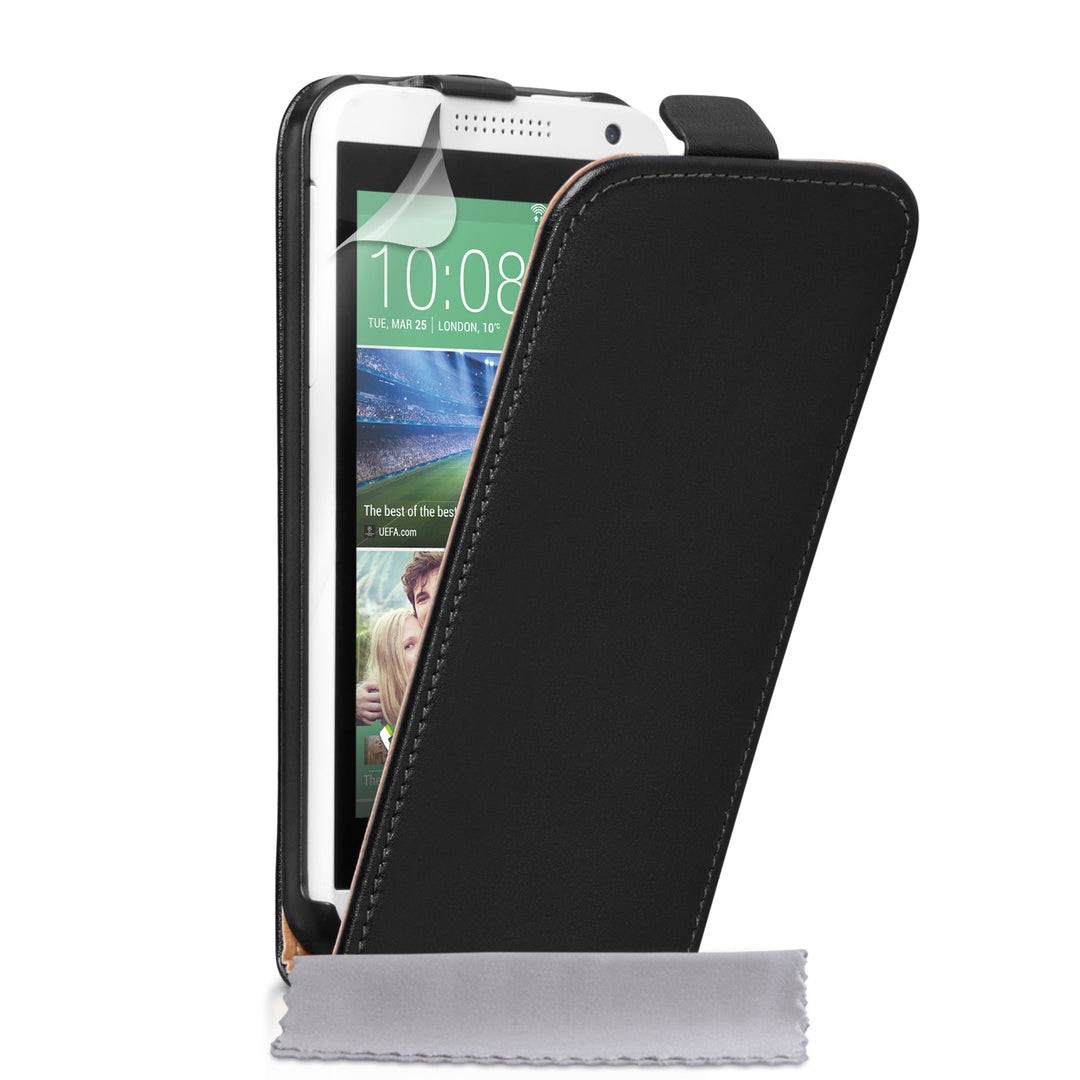 Caseflex HTC Desire 610 Real Leather Flip Case - Black