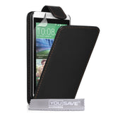 YouSave Accessories HTC Desire 610 Leather-Effect Flip Case - Black