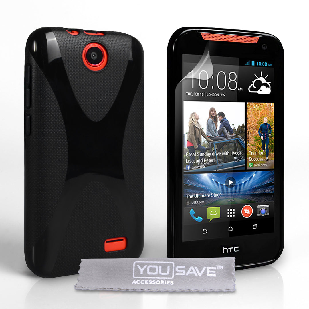 YouSave Accessories HTC Desire 310 Silicone Gel X-Line Case - Black