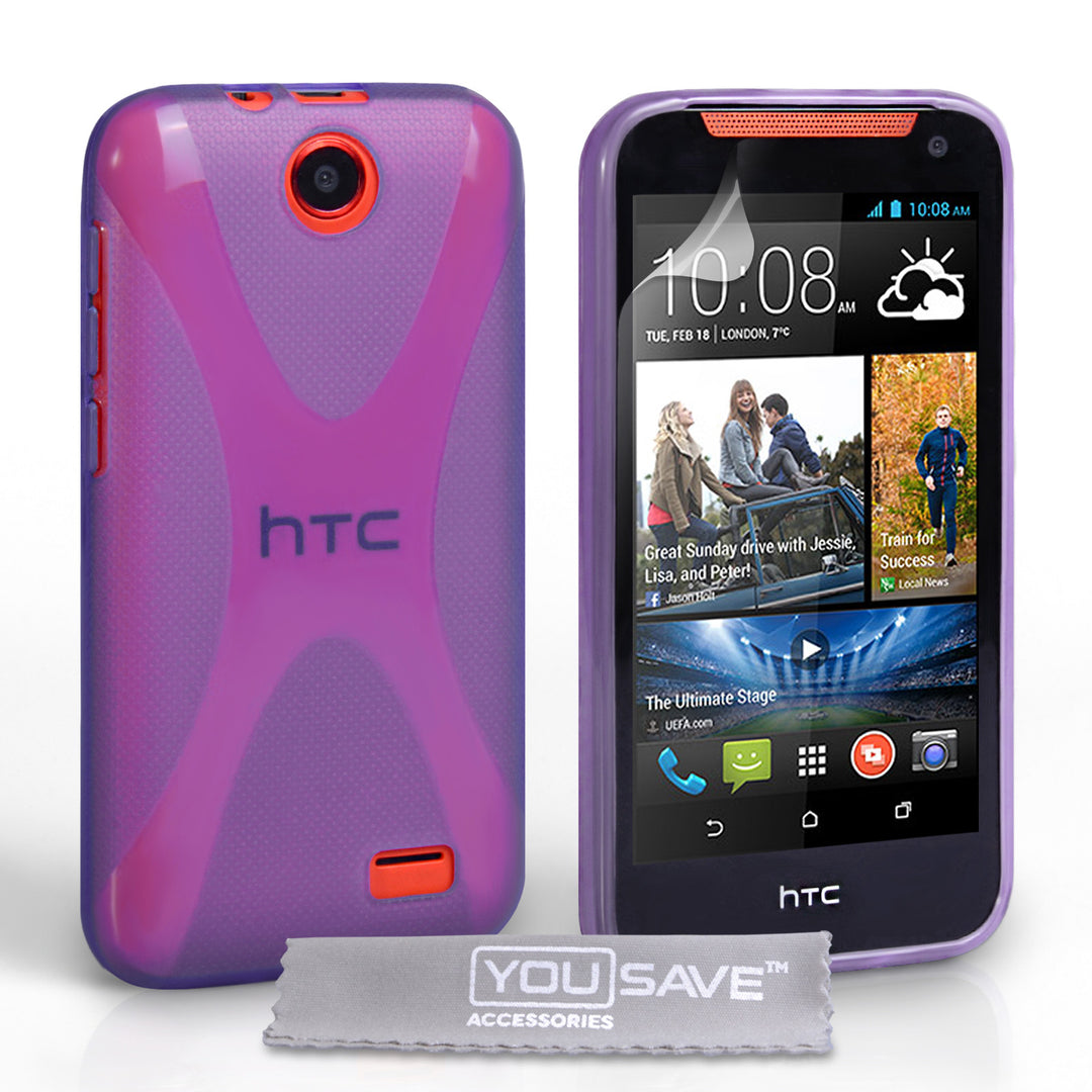 YouSave Accessories HTC Desire 310 Silicone Gel X-Line Case - Purple