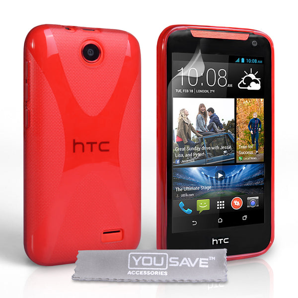 YouSave Accessories HTC Desire 310 Silicone Gel X-Line Case - Red