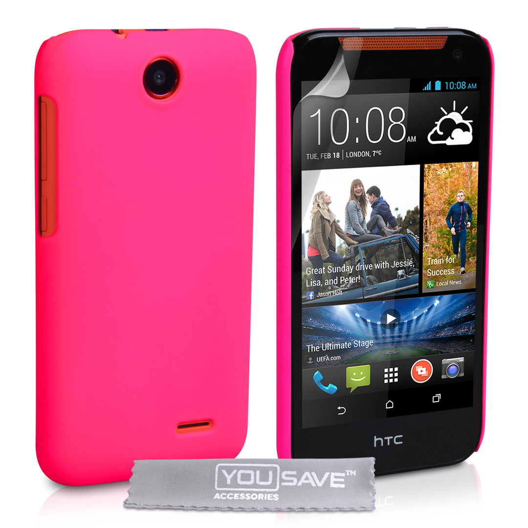 YouSave Accessories HTC Desire 310 Hard Hybrid Case - Hot Pink