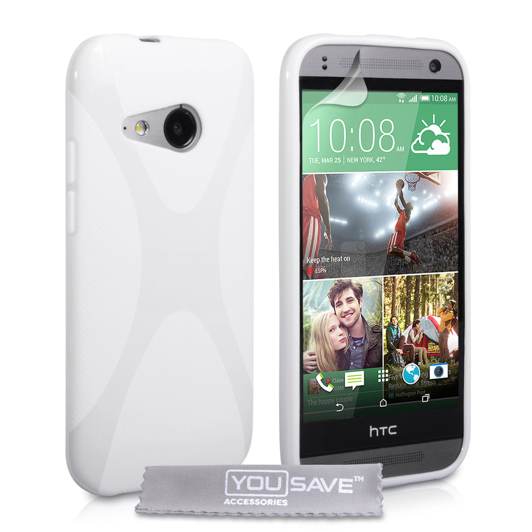 YouSave Accessories HTC One Mini 2 Silicone Gel X-Line Case - White