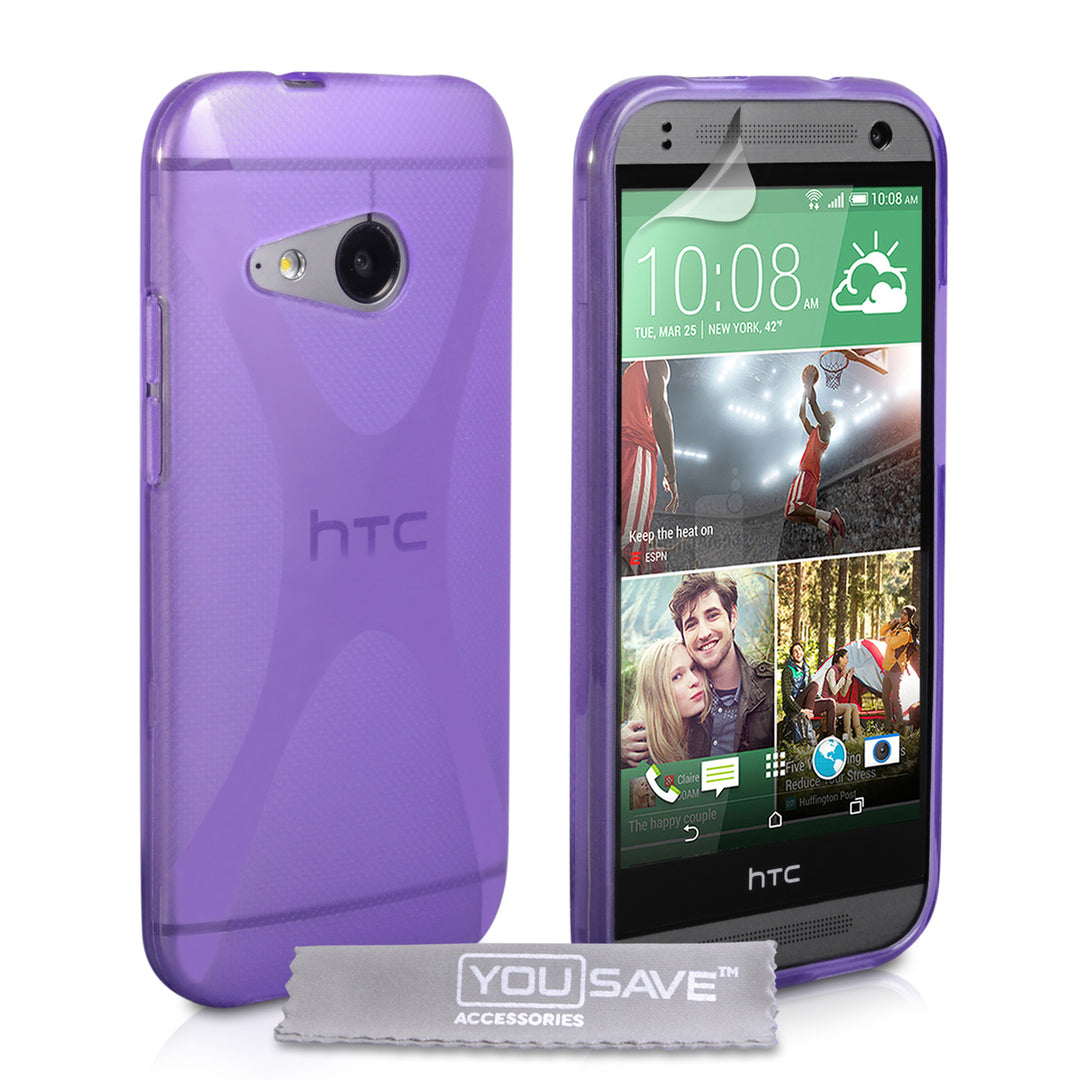 YouSave Accessories HTC One Mini 2 Silicone Gel X-Line Case - Purple