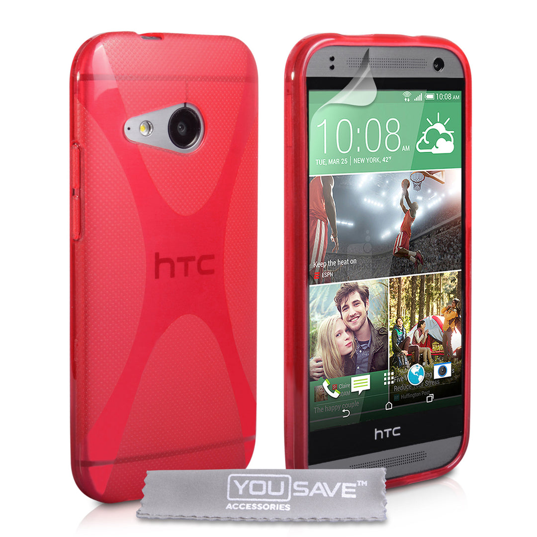 YouSave Accessories HTC One Mini 2 Silicone Gel X-Line Case - Red